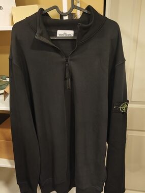 Stone Island Black Half-Zip Sweater